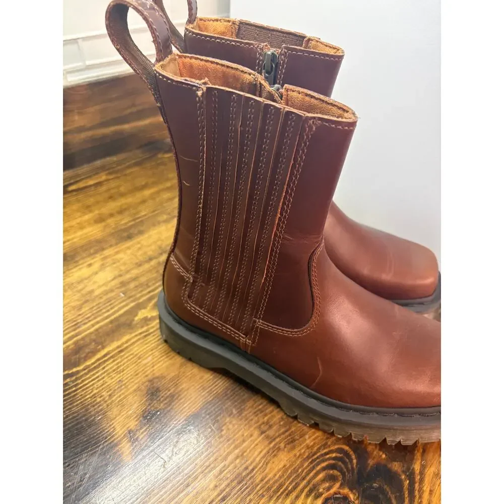 Doc Martens Brown Amaayah Lo Leather Boots Size 8